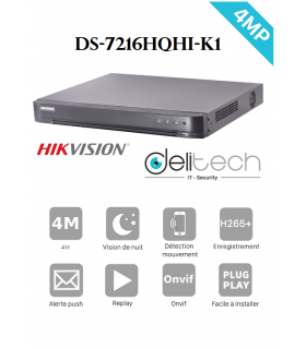 DVR / NVR HIK Vision enregistreur 16 voies 4MP DS-7216HQHI-K1