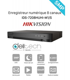 DVR / NVR HIK Vision enregistreur 8 voies 5MP IDS-7208HUHI-M1/S