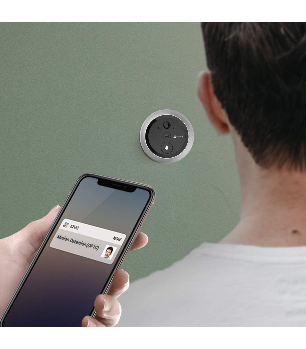 Caméra surveillance juda, wifi, alerte, pas cher ezviz dp2c, sonnette  connectée et judas vidéo hd et sans fil.