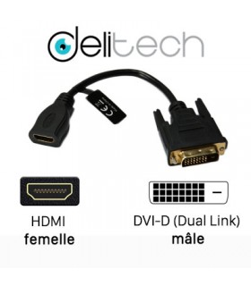 Adaptateur DVI-D mâle à HDMI femelle Connectland