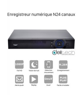 NVR N7924F Enregistreur numérique 24 canaux H.264 Ip Onvif  FullHD